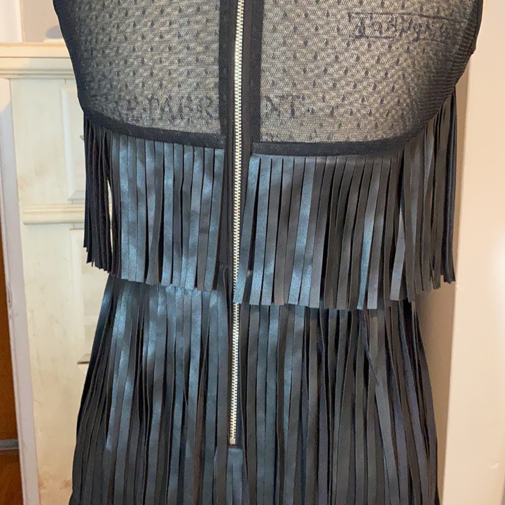 LIU JO FRINGED BLACK DRESS - 42 Italian US Small Excellent condition - Picture 3 of 12
